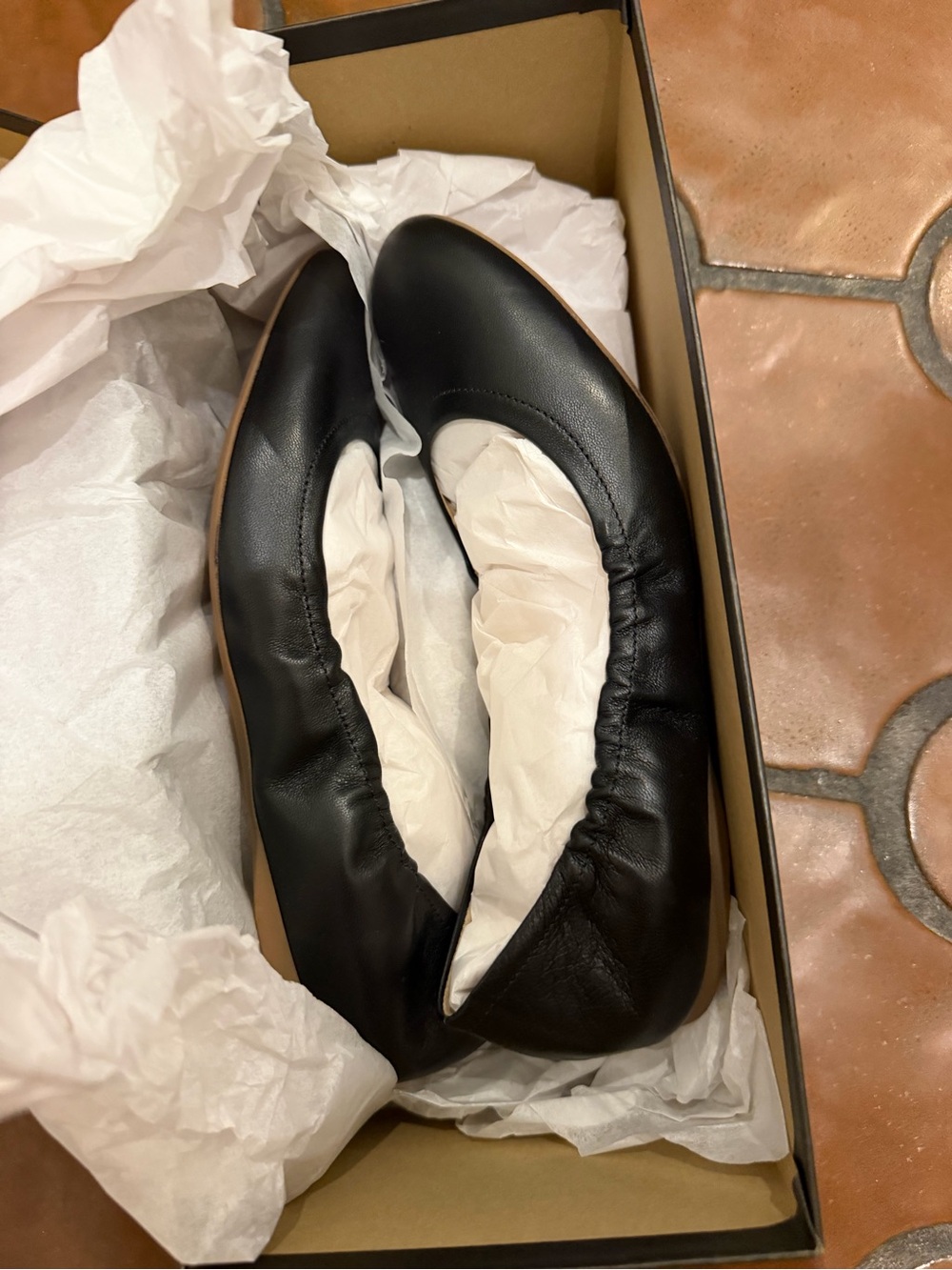 NIB J Crew Black Women's Leather Ballet Flats